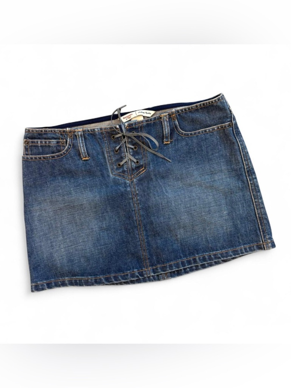 vintage early 2000s abercrombie and fitch mini denim skirt